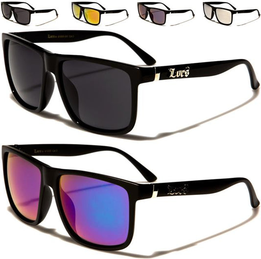 Designer Locs Black Large Square Mirrored Classic Sunglasses for Men Locs Shades 91055