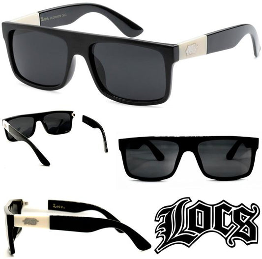 Designer Locs Black Flat Top Classic Sunglasses for Men Locs Shades 91075