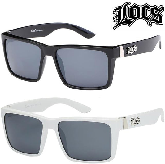 Oversized Designer Locs Black Square Mirrored Classic 80's Sunglasses for Men Locs Shades 91102