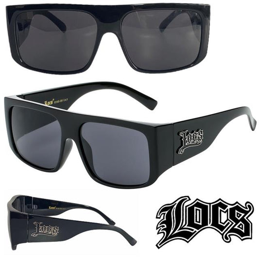 Locs Black Oversized wrap around Gansta Hip Hop Sunglasses Locs Shades 91148a