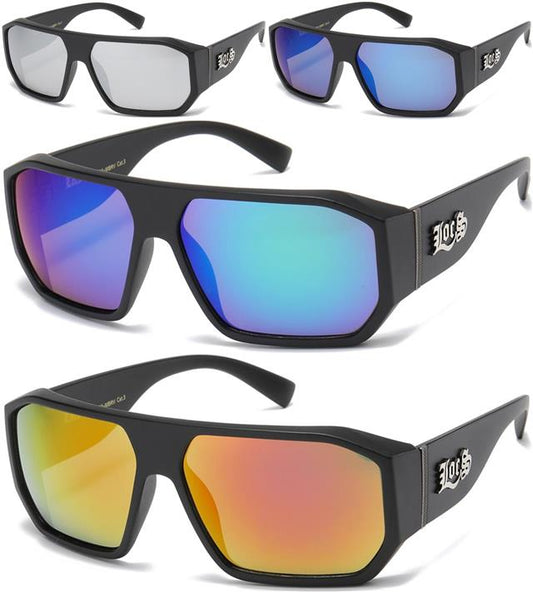 Locs Black Oversized wrap around Gansta Hip Hop Sunglasses Locs Shades 91183-MBRV-Locs-sunglasses