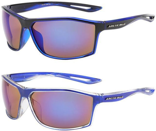 Arctic Blue Sport Sunglasses Anti-Glare Blue Mirrored Lens Protection Arctic Blue AB-50