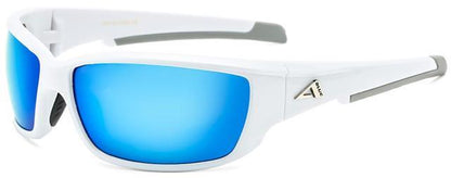 Men's Sports Sunglasses Arctic Blue Anti-Glare Blue Mirrored White Grey Blue Mirror Lens Arctic Blue AB-53-1