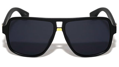 Mens Designer Pilot Flat Top Retro Sunglasses with Oversized Black Frame Dxtreme AV-5460-aviators-square-dxt-sunglasses-01