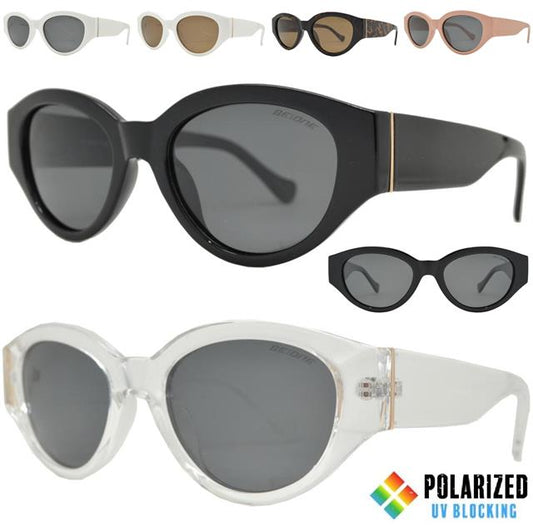Polarised Women's BEONE Designer Oval Wrap Around Shades Sunglasses UV400 BeOne B1PL-3946