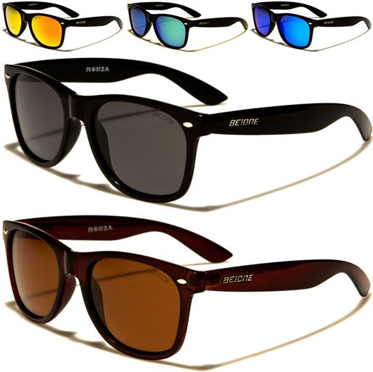 Unisex Classic Polarised Sunglasses Designer Retro Frame with Mirror Lens BeOne B1PL-MONZA
