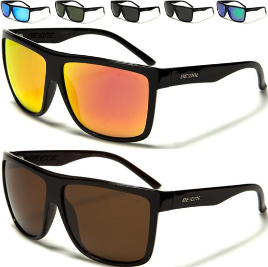 Designer Oversized Polarized Flat Top Sunglasses BeOne B1PL-RYDER