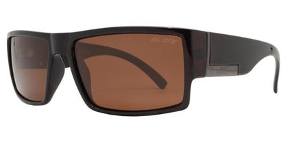 Polarized Men Flat Top Rectangular Sport Plastic Sunglasses Brown Brown Lens Beone B1PL-River-5