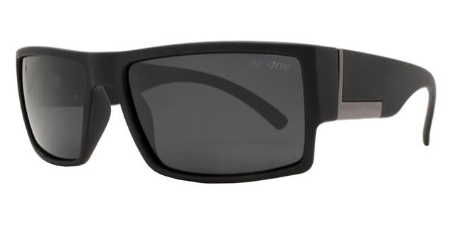 Polarized Men Flat Top Rectangular Sport Plastic Sunglasses Gloss Black Smoke Lens Beone B1PL-River-6