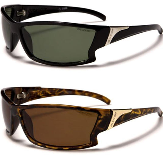 Small Black Polarized Wrap Sunglasses for Men BeOne BP1LEON