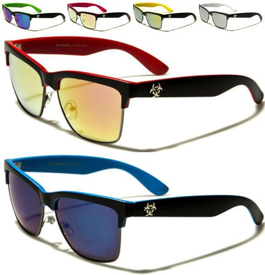 Retro Half Rim Classic Mirrored Sunglasses Unisex Biohazard BZ138_c9b9d623-55ac-4766-ae36-36597635b965