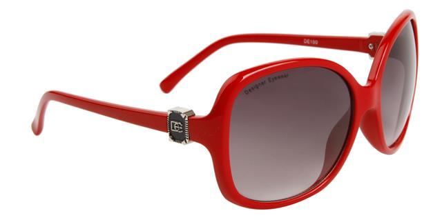 DE Designer Butterfly Women's sunglasses UV400 DE DE150b Red Smoke Gradient Lens