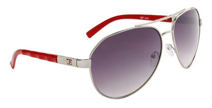 DE Designer Retro Oversized Pilot sunglasses UV400 mens womens DE DE5023a Red Silver Smoke Gradient Lens