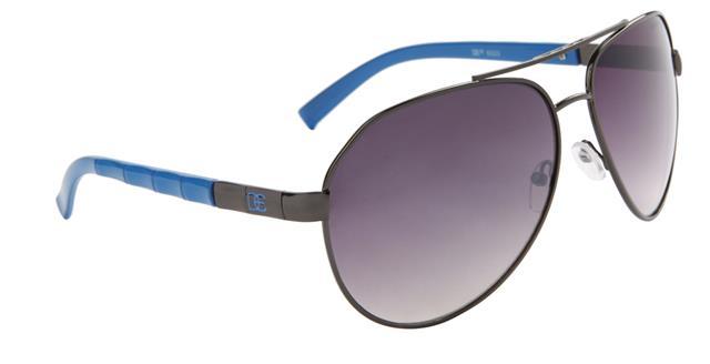 DE Designer Retro Oversized Pilot sunglasses UV400 mens womens Blue Gunmetal Smoke Gradient Lens DE DE5023b