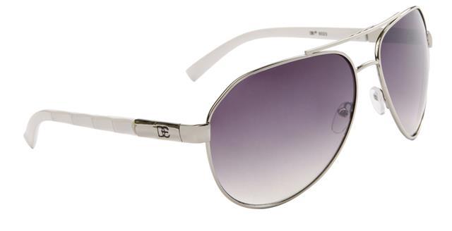 DE Designer Retro Oversized Pilot sunglasses UV400 mens womens White Silver Smoke Gradient Lens DE DE5023d