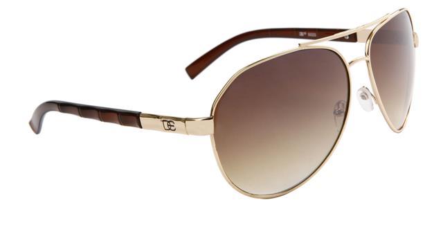 DE Designer Retro Oversized Pilot sunglasses UV400 mens womens Brown Gold Brown Gradient Lens DE DE5023e