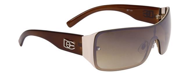 DE Designer Oversized Shield Wrap Around womens sunglasses UV400 Brown Gold Brown Gradient Lens DE DE591-b