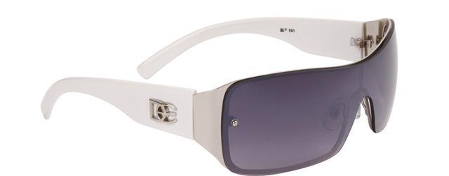 DE Designer Oversized Shield Wrap Around womens sunglasses UV400 White Silver Smoke Gradient Lens DE DE591-c