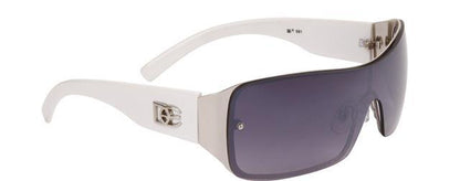 DE Designer Oversized Shield Wrap Around womens sunglasses UV400 DE DE591-c White Silver Smoke Gradient Lens