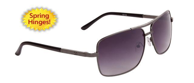 DE Designer Retro Rectangle Pilot sunglasses UV400 mens womens Black/Gunmetal/Smoke Gradient Lens DE DE738c