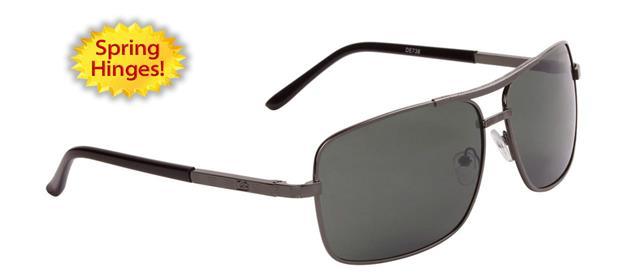 DE Designer Retro Rectangle Pilot sunglasses UV400 mens womens Black/Gunmetal/Green Lens DE DE738e