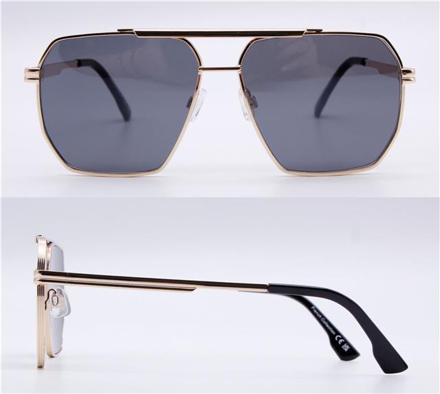 Unisex Small Metal Pilot Sunglasses with Flat Lens and Flat Top Unbranded FC6554_00