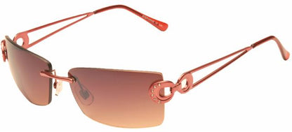 Women's Eyelevel Metal Rimless Sunglasses Rose Gold/Brown Gradient Lens Eyelevel GLITZ-STEPHANIE-1