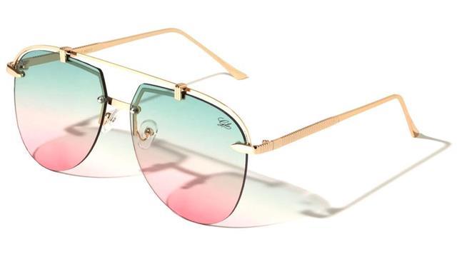 Rimless Pilot Sunglasses With Two Tone Coloured Lenses Gold Green & Pink Lens Unbranded GLO-M217-glo-metal-fashion-sunglasses-03_900x_72ecda22-a97f-4943-958a-e09fd0fd4ae9