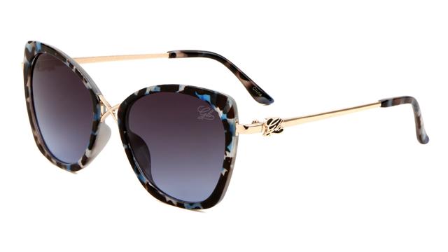 Glo Ladies Large Thick Rim Cat Eye Sunglasses Blue Leopard Gold Blue Lens Unbranded GLO-P0012-glo-plastic-x-crossbar-sunglasses-02