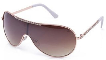 Designer IG Oversized Wrap Around Shield Sunglasses for Men and Women Gold White Brown Gradient Lens IG Eyewear IG9285MD-1