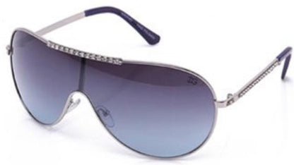 Designer IG Oversized Wrap Around Shield Sunglasses for Men and Women Silverl Blue Blue Smoke Gradient Lens IG Eyewear IG9285MD-3