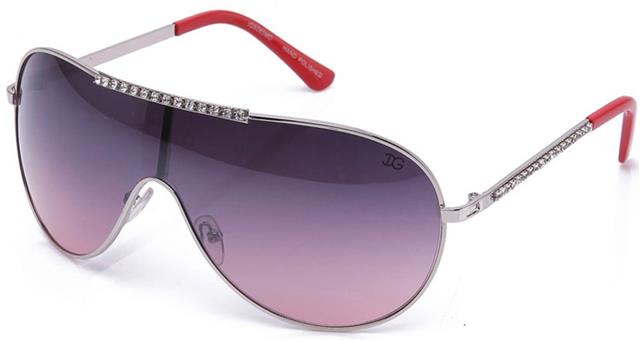 Designer IG Oversized Wrap Around Shield Sunglasses for Men and Women Silver Red Pink Smoke Gradient Lens IG Eyewear IG9285MD-4
