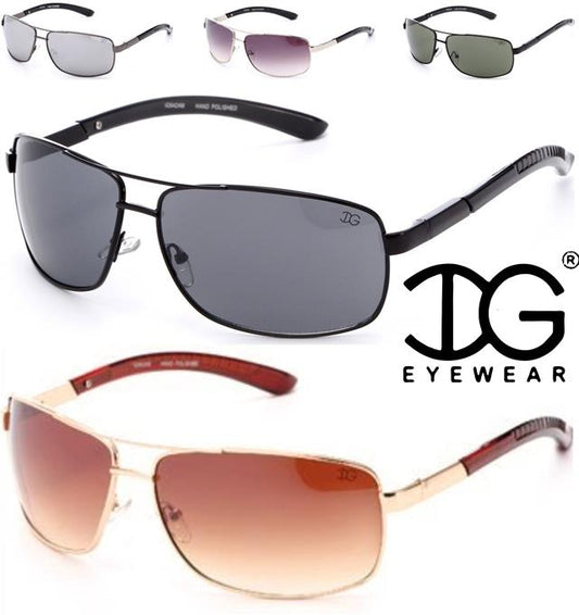 IG Rectangular Metal Pilot Sunglasses for Men IG Eyewear IG9424M