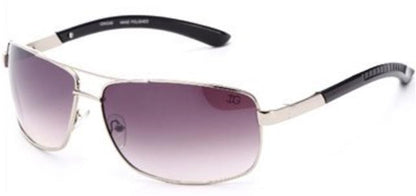 IG Rectangular Metal Pilot Sunglasses for Men Silver Black Smoke Pink Gradient Lens IG Eyewear IG9424Mb