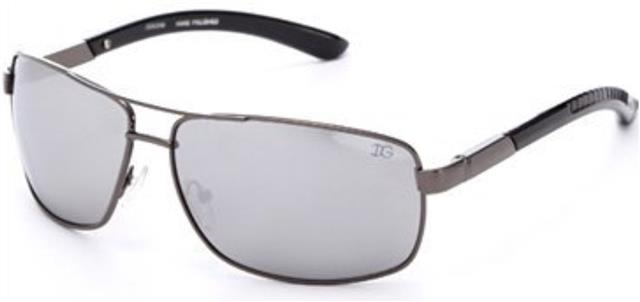 IG Rectangular Metal Pilot Sunglasses for Men Gunmetal Black Smoke Mirror Lens IG Eyewear IG9424Md