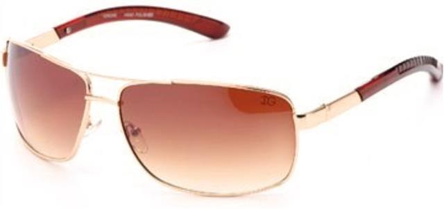 IG Rectangular Metal Pilot Sunglasses for Men Gold Brown Brown Gradient Lens IG Eyewear IG9424Me