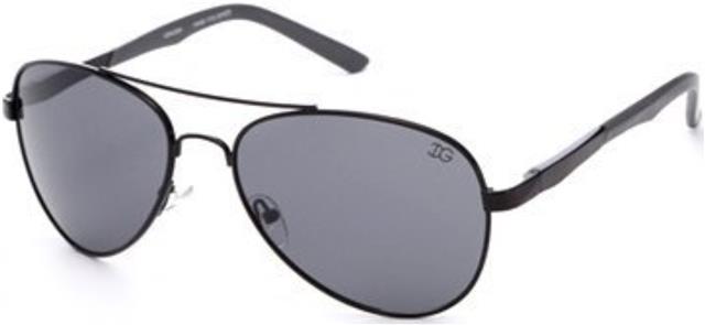 IG Men's Vintage Teardrop Shape Pilot 80's Sunglasses Black Black Smoke Lens IG Eyewear IG9426M_A