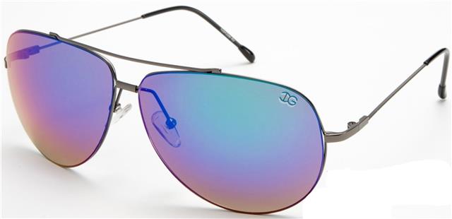 Mirrored Mens Metal Pilot Sunglasses Gunmetal Black Green & Blue Mirror Lens IG Eyewear IG9430M-RVa