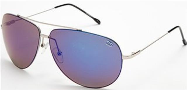 Mirrored Mens Metal Pilot Sunglasses Silver Black Dark Blue Mirror Lens IG Eyewear IG9430M-RVc