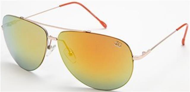 Mirrored Mens Metal Pilot Sunglasses Gold Orange Orange Mirror Lens IG Eyewear IG9430M-RVd