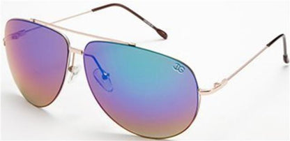 Mirrored Mens Metal Pilot Sunglasses Gold Brown Green & Blue Mirror Lens IG Eyewear IG9430M-RVe