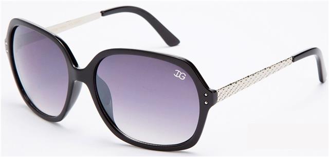 IG Womens Retro Vintage Round Butterfly Sunglasses Black Silver Smoke Pink Gradient Lens IG Eyewear IG9452M_a