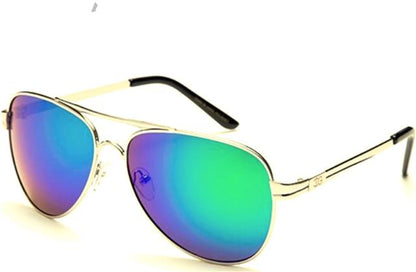 IG Unisex Retro 80's Coloured Mirror Pilot Sunglasses Gold Brown Green & Blue Mirror Lens IG Eyewear IG9461M-E