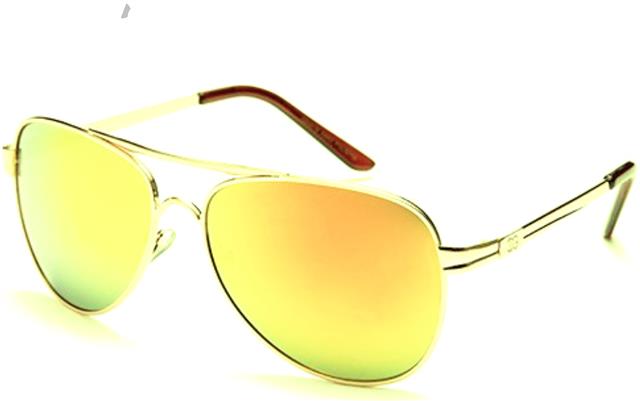 IG Unisex Retro 80's Coloured Mirror Pilot Sunglasses Gold Brown Yellow Mirror Lens IG Eyewear IG9461M-F