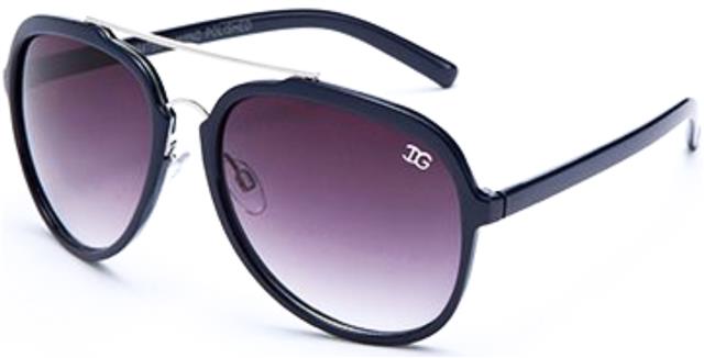 IG Round Retro Pilot Sunglasses Unisex Navy Blue Silver Smoke Gradient Lens IG Eyewear IG9475M-C