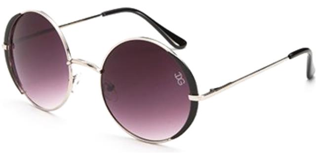 Steampunk Round IG Sunglasses Silver Black Smoke Gradient Lens IG Eyewear IG9510Ma