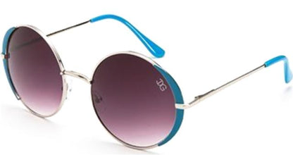 Steampunk Round IG Sunglasses Silver Blue Smoke Gradient Lens IG Eyewear IG9510Mc