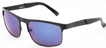 IG Mens Metal Classic Sunglasses Black Black Blue Mirror Lens IG Eyewear IG9552M_D