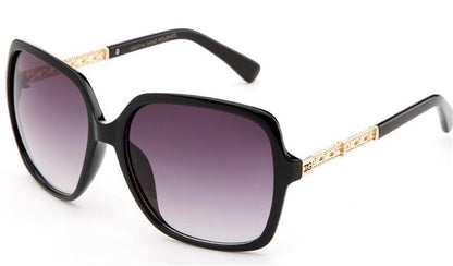 Women's Oversized Square Butterfly Shield Sunglasses IG UV400 Black Gold Smoke Gradient Lens IG Eyewear IG9731M_A