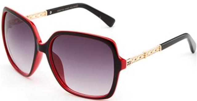 Women's Oversized Square Butterfly Shield Sunglasses IG UV400 Black Red Smoke Gradient Lens IG Eyewear IG9731M_B